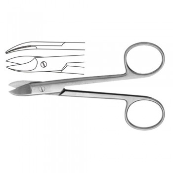 BeeBee Crown Scissor Curved - One Toothed Cutting Edge Stainless Steel, 12 cm - 4 3/4"